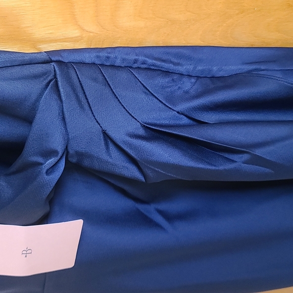 BHLDN (Anthropologie) Freya Satin Charmeuse Navy Dress Size 6 - Picture 12 of 12